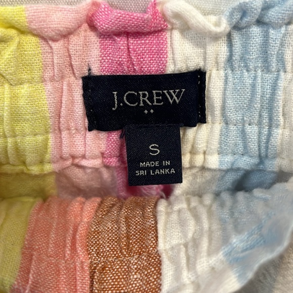 J. Crew Linen Blend Striped Paper Bag Drawstring Pants Pastel Pink Size S - Picture 9 of 15